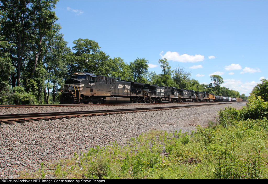 Norfolk Southern train 11K heading through Cove PA with 4219 leading